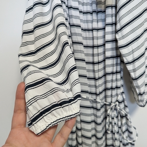 Faithfull the Brand Striped Maxi Dress - Black and White - Picture 6 of 12